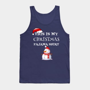 This Is My Christmas Pajama Shirt Funny Cartoon Snowman  Gift  For Xmas Lovers Tank Top